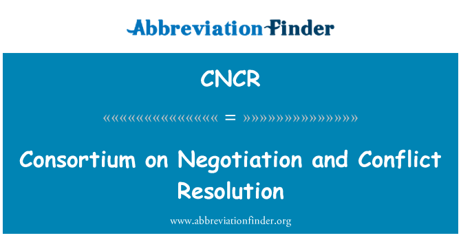 CNCR: Consortiwm ar negodi a datrys gwrthdaro
