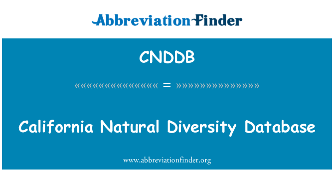 CNDDB: Base de dades de diversitat Natural de Califòrnia