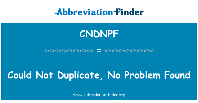 CNDNPF: Gallai yn hytrach na dyblygu, dod o hyd i unrhyw broblem