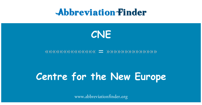 CNE: Centro para la nueva Europa