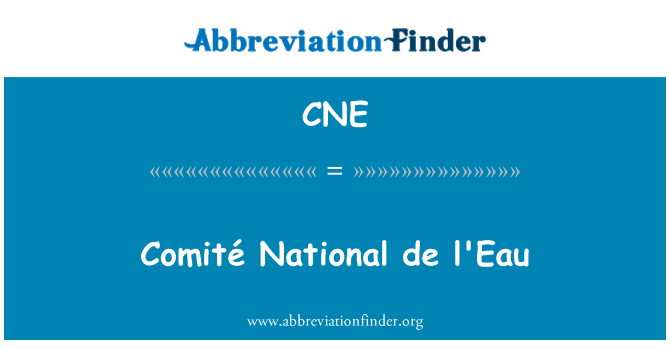 CNE: Comité National de l'Eau
