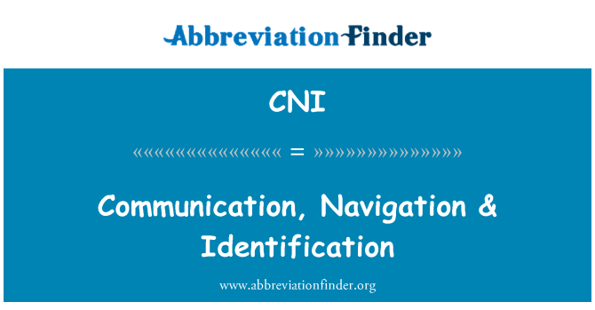 CNI: İletişim, navigasyon & tanımlama