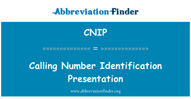 CNIP: Rele nimewo idantifikasyon Présentation
