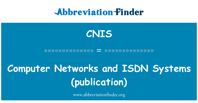 CNIS: 電腦網路和 ISDN 系統 (出版物)
