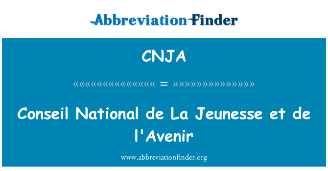 CNJA: Национални Conseil de La Jeunesse et de l'Avenir