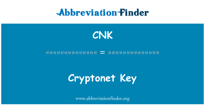CNK: Cryptonet कुंजी