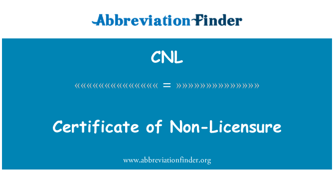 CNL: 证书的非执照