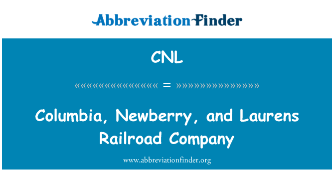 CNL: Columbia a Newberry Laurens železniční společnost