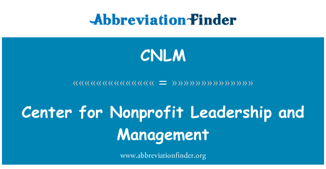 CNLM: Center for non-profitorganisatie leiderschap en Management