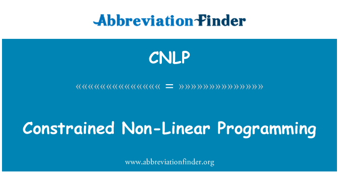 CNLP: Ограничением для нелинейного программирования