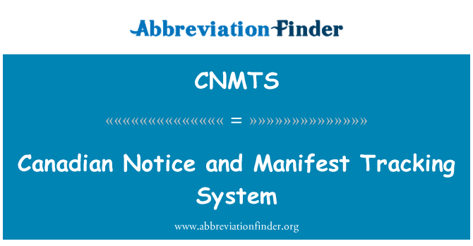 CNMTS: Avís canadenc i Manifest sistema de seguiment