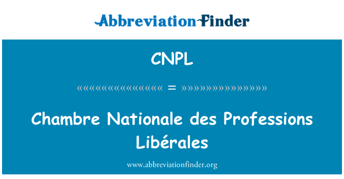 CNPL: Chambre Nationale des yrker Libérales