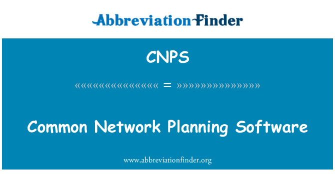 CNPS: Common Network Planning Software