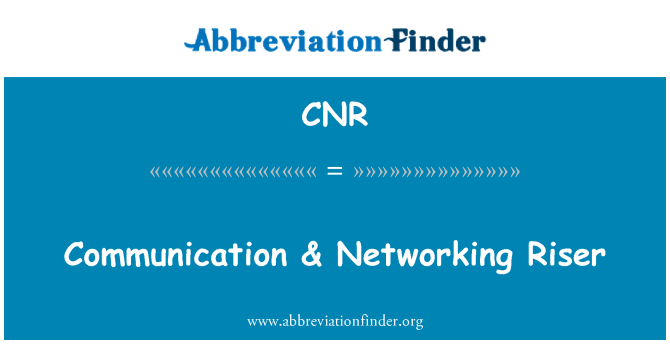 CNR: Tiedonanto & verkostoituminen Riser