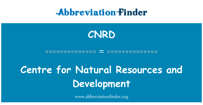 CNRD: Ċentru għall-iżvilupp tar-riżorsi naturali u