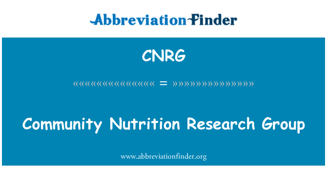 CNRG: Community Nutrition Research Group