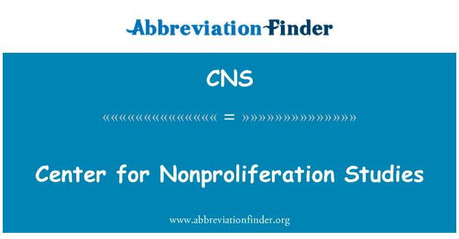 CNS: Center za Nonproliferation študije