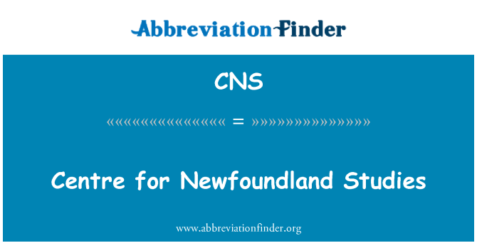 CNS: Centre for Newfoundland Studies