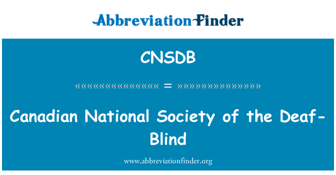 CNSDB: Kanadan National Society kuurosokeiden