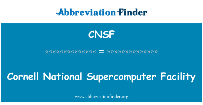 CNSF: Cornell nationalen Supercomputer Facility