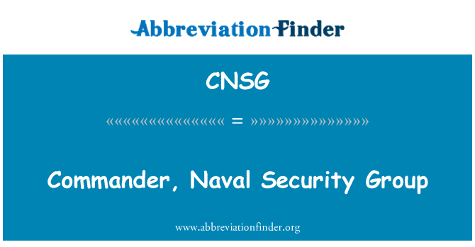 CNSG: فرمانده نیروی دریایی گروه امنیتی