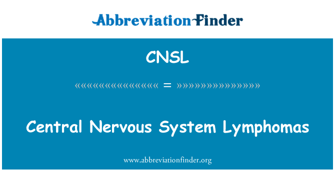 CNSL: केंद्रीय तंत्रिका तंत्र Lymphomas
