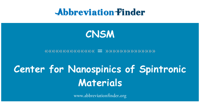CNSM: Centro de Nanospinics de materiais spintrônica