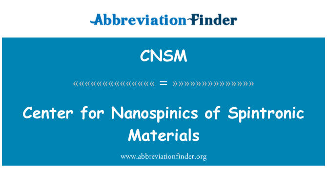 CNSM: Iċ-Ċentru għall-Nanospinics tal-materjali Spintronic