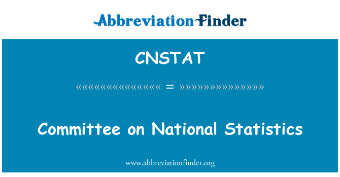 CNSTAT: Comitè Nacional d'estadístiques