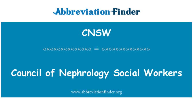 CNSW: Rat der Nephrologie Sozialarbeiter