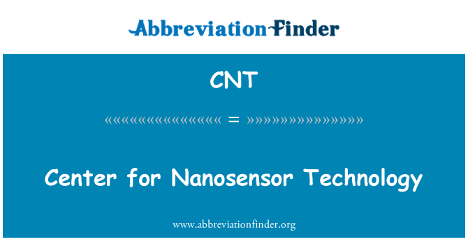 CNT: Centrum pro Nanosensor technologie