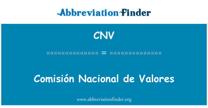 CNV: Comisión Nacional de Valores