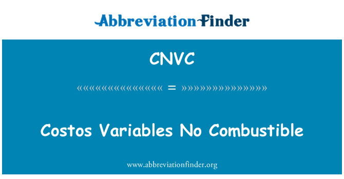 CNVC: Costos Variables No Combustible