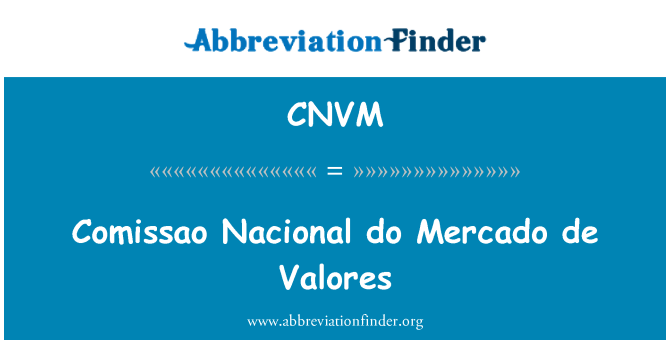 CNVM: Comissao Nacional do Mercado de Valores