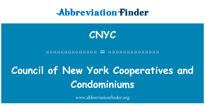 CNYC: Consiliului din New York cooperativelor şi condominii