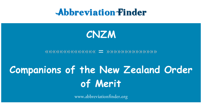 CNZM: Compagnons lòd nouvèl Zeland merite