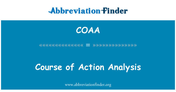 COAA: מהלך ניתוח פעולות