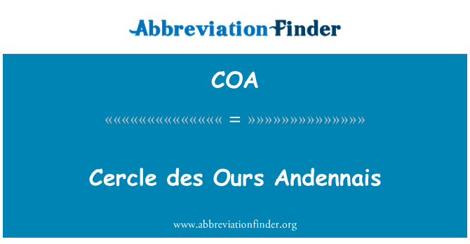 COA: Cercle des Ours Andennais