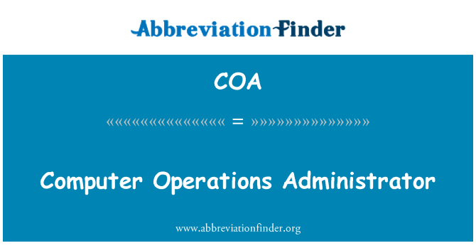 COA: Computeradministratoren operationer