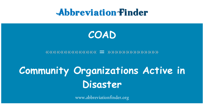 COAD: Comunità organizzazioni attive nel disastro
