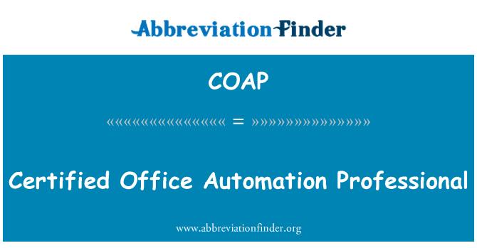 COAP: Sètifye biwo Automatisation pwofesyonèl