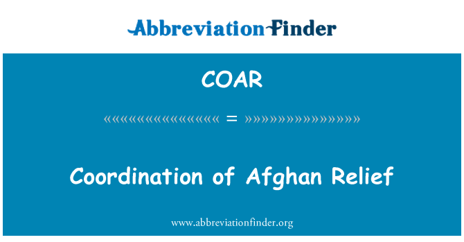 COAR: Koordinierung der afghanischen Relief