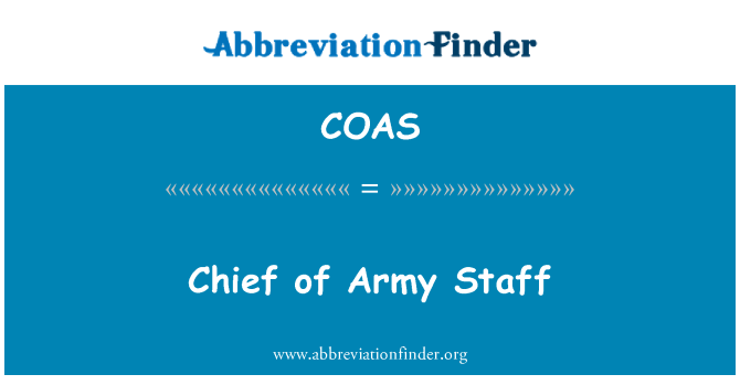COAS: Начальник штабу армії