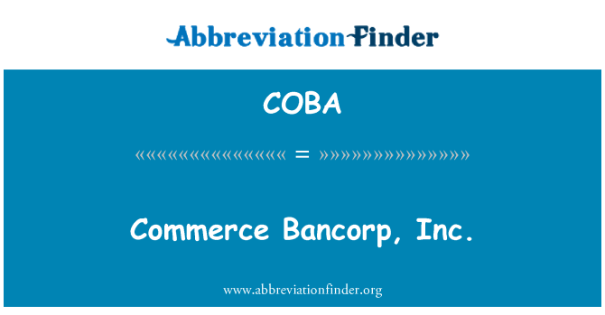 COBA: Trgovina Bancorp, Inc.