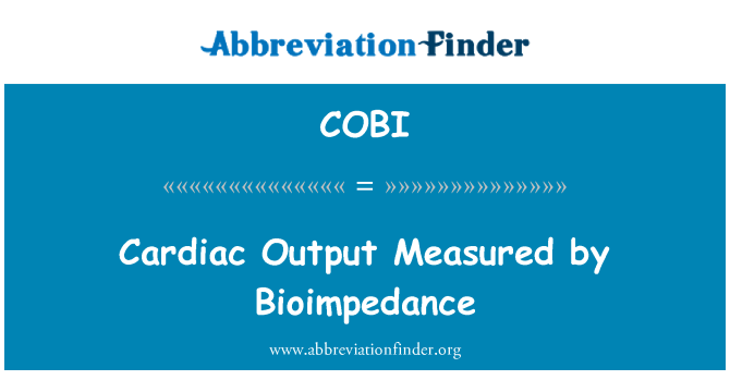 COBI: Bioimpedance에 의해 측정 심장 산출