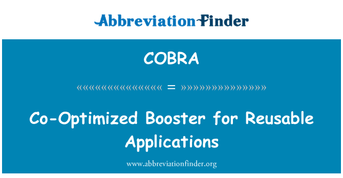 COBRA: Yeniden kullanılabilir uygulamalar için ortak optimize Booster