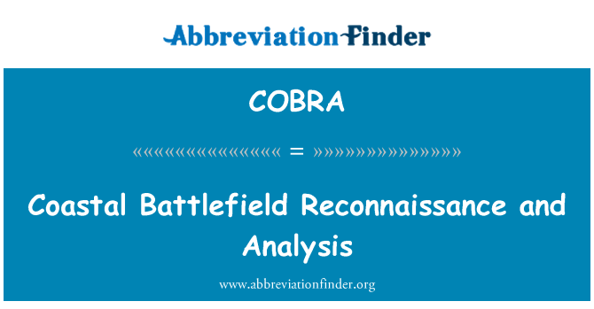 COBRA: Coastal Battlefield Reconnaissance and Analysis