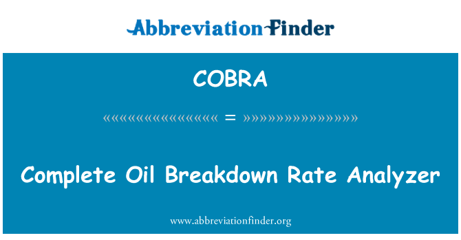COBRA: Fullføre olje sammenbrudd Rate Analyzer