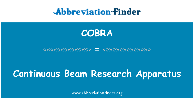 COBRA: Исследовательский аппарат непрерывного луча