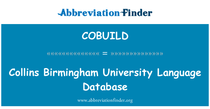 COBUILD: Collins Birmingham University Language Database